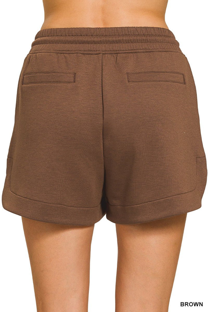 Scuba Elastic Waistband Shorts with Pockets (NP) | Nikki &amp; Co. Boutique