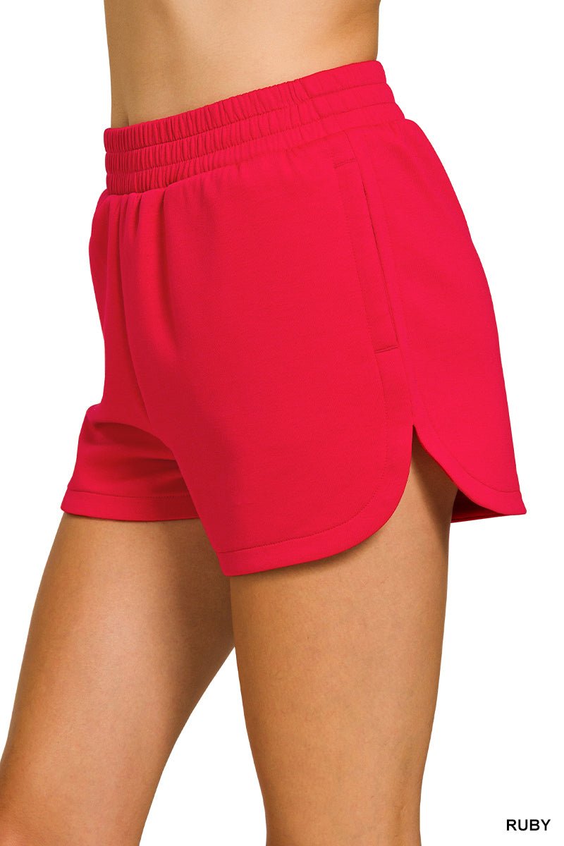 Scuba Elastic Waistband Dolphin Shorts w/Pockets (NP) | Nikki &amp; Co. Boutique