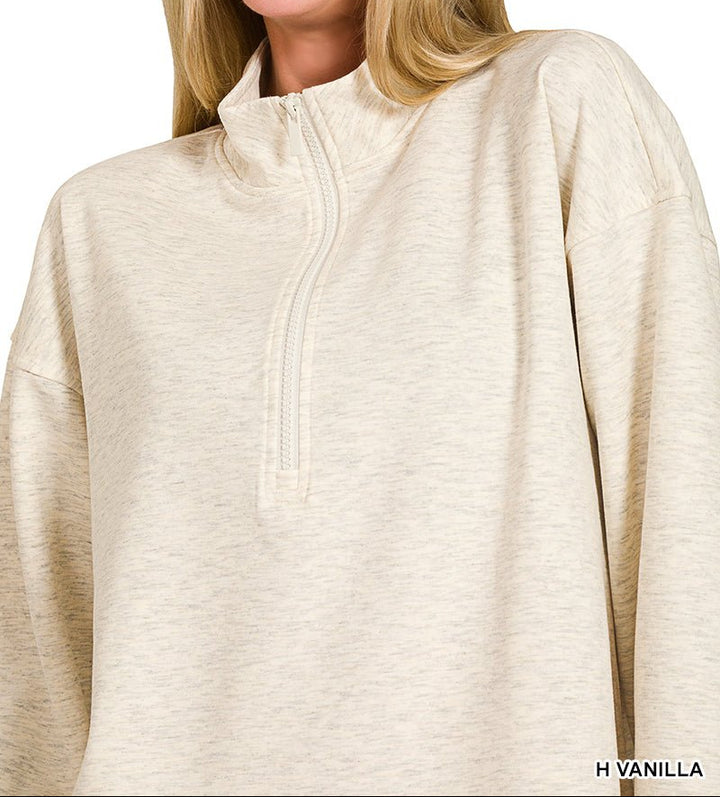 Zenana Scuba Half-zip Pullover Jogger Set (NP) - Nikki &amp; Co. Boutique