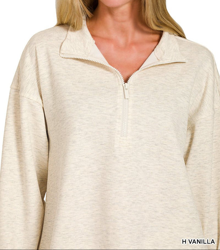 Zenana Scuba Half-zip Pullover Jogger Set (NP) - Nikki &amp; Co. Boutique