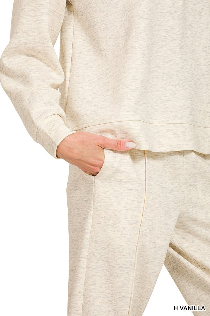 Zenana Scuba Half-zip Pullover Jogger Set (NP) - Nikki &amp; Co. Boutique
