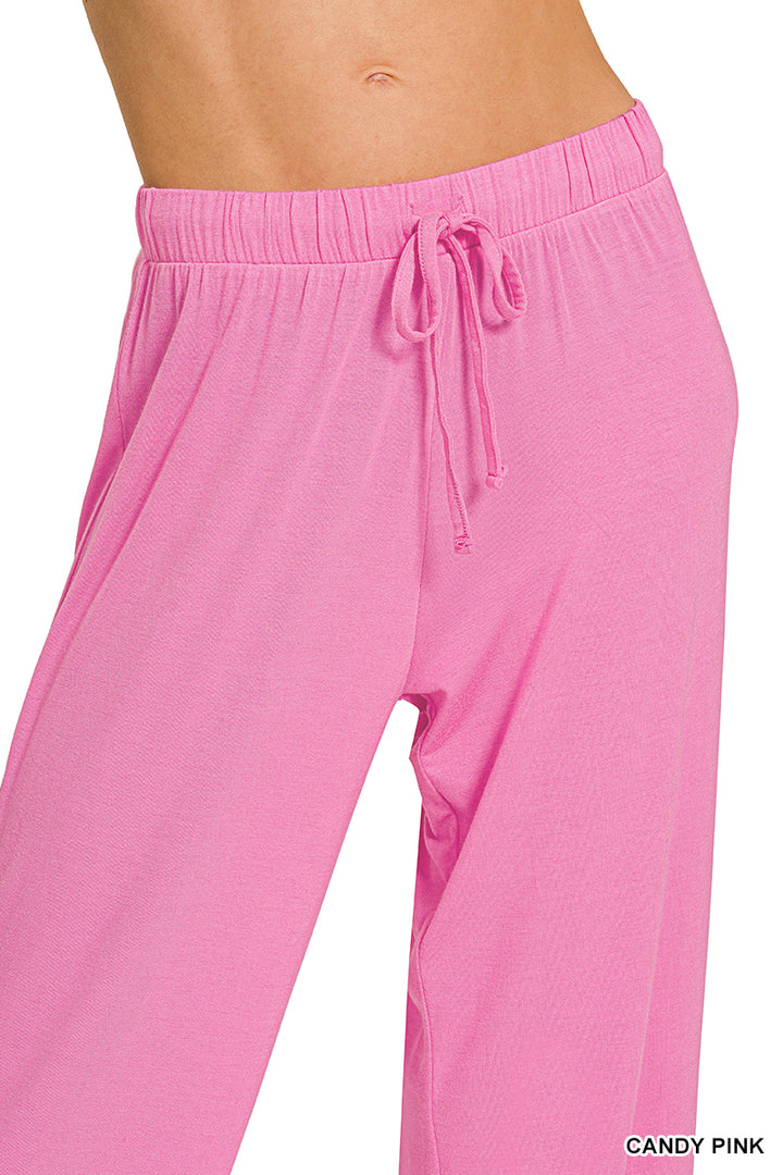 Woman wearing drawstring pants