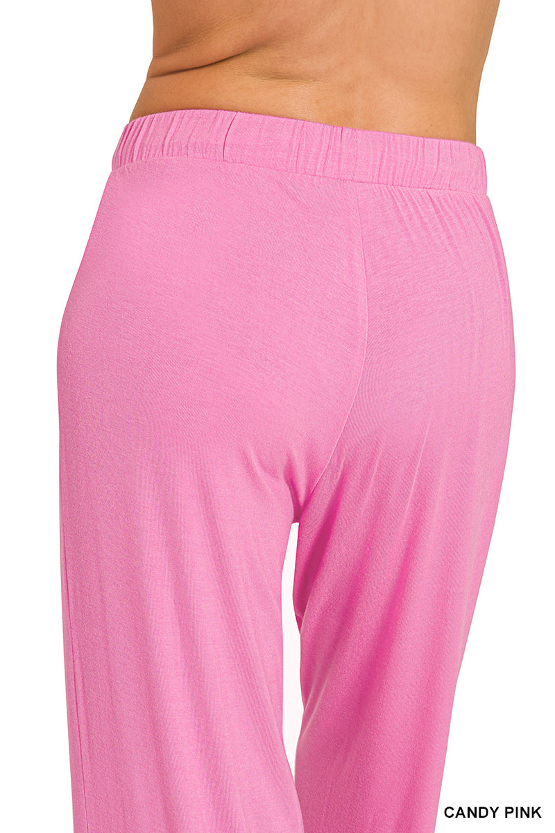 Woman wearing drawstring pants