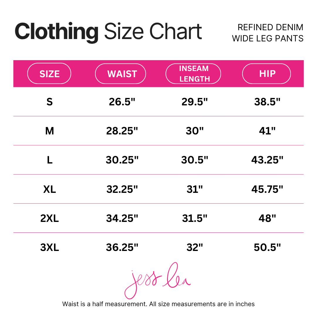 Refined Denim Wide Leg Pants - Black (Pre-order)