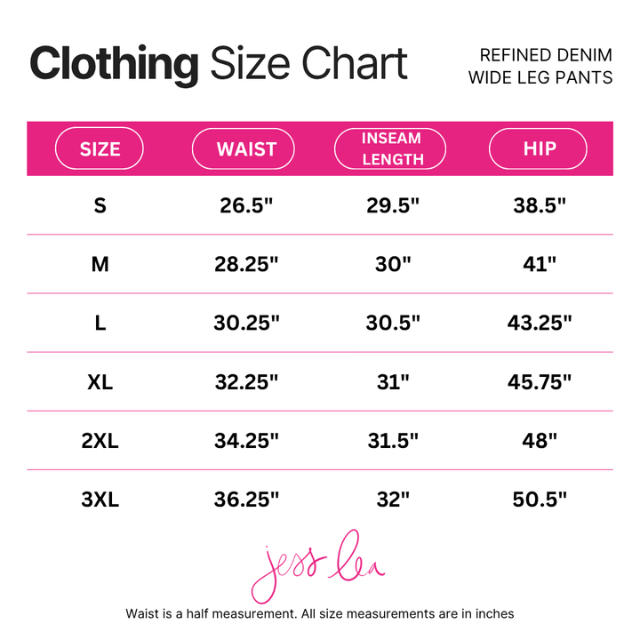 Refined Denim Wide Leg Pants - Black (Pre-order)