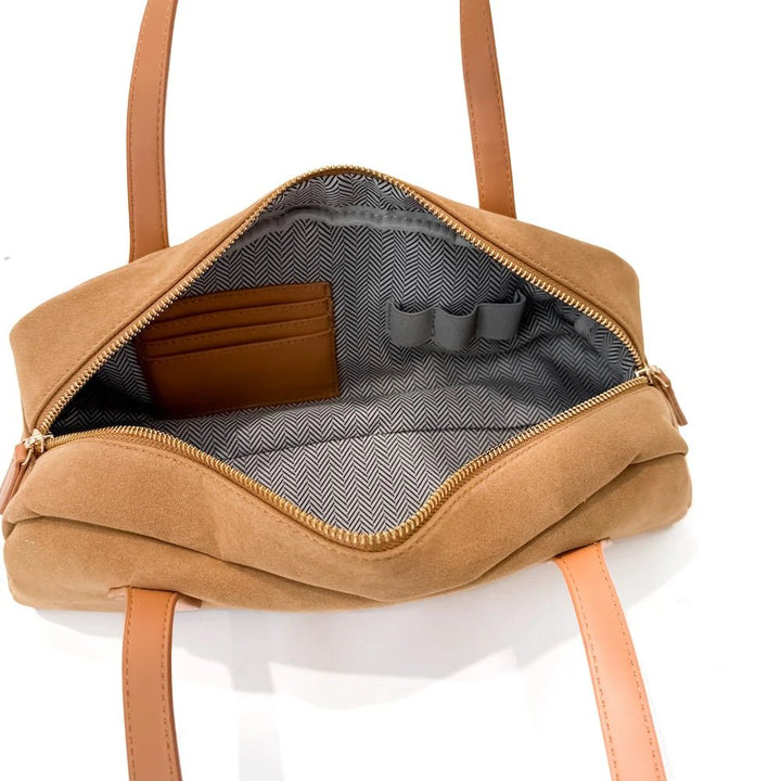 Pretty Simple (NP) - Suede Barrel Shoulder Bag | Nikki &amp; Co. Boutique
