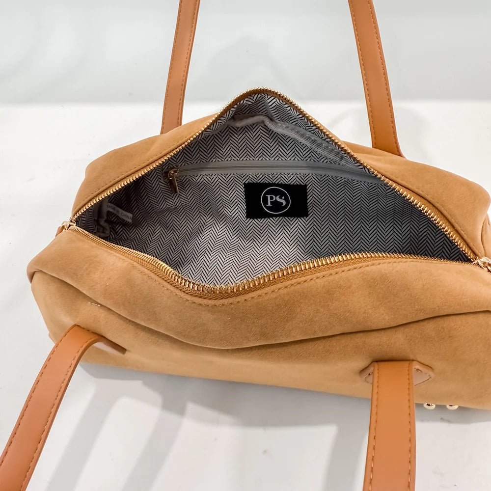 Pretty Simple (NP) - Suede Barrel Shoulder Bag | Nikki &amp; Co. Boutique