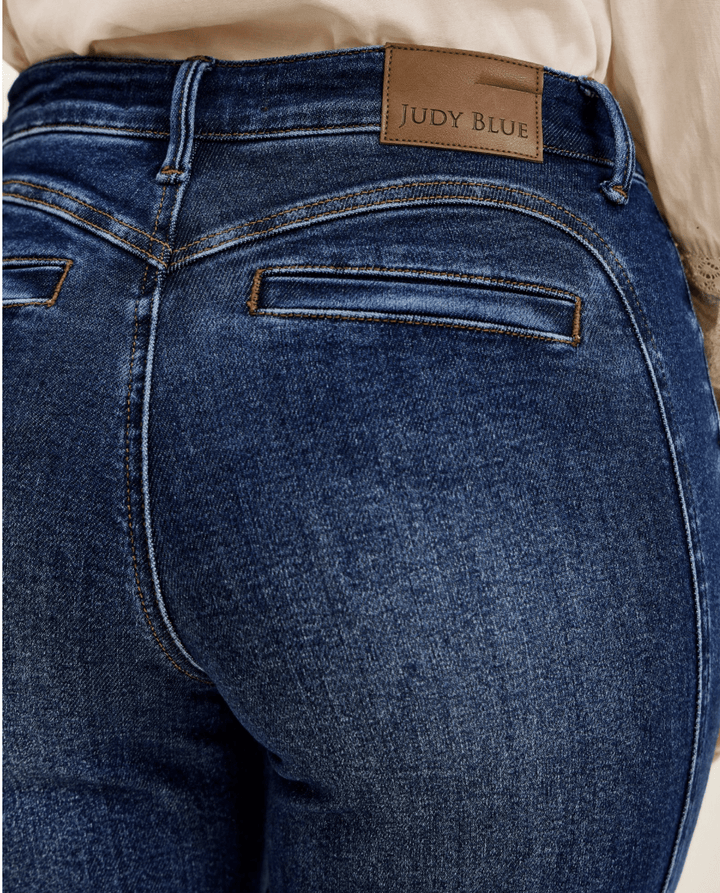 Judy Blue Mid-Rise Bootcut Jeans with Cowgirl Seaming (NP) - Nikki &amp; Co. Boutique