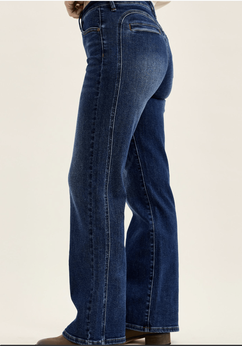 Judy Blue Mid-Rise Bootcut Jeans with Cowgirl Seaming (NP) - Nikki &amp; Co. Boutique