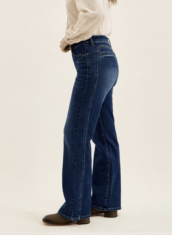 Judy Blue Mid-Rise Bootcut Jeans with Cowgirl Seaming (NP) - Nikki &amp; Co. Boutique