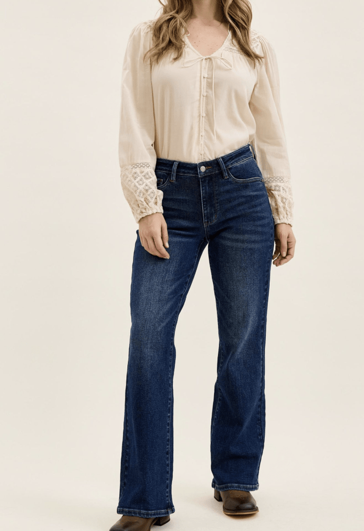 Judy Blue Mid-Rise Bootcut Jeans with Cowgirl Seaming (NP) - Nikki &amp; Co. Boutique