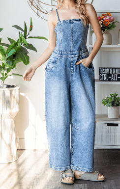 Oli &amp; Hali (NP) - Washed stretch denim overalls | Nikki &amp; Co. Boutique