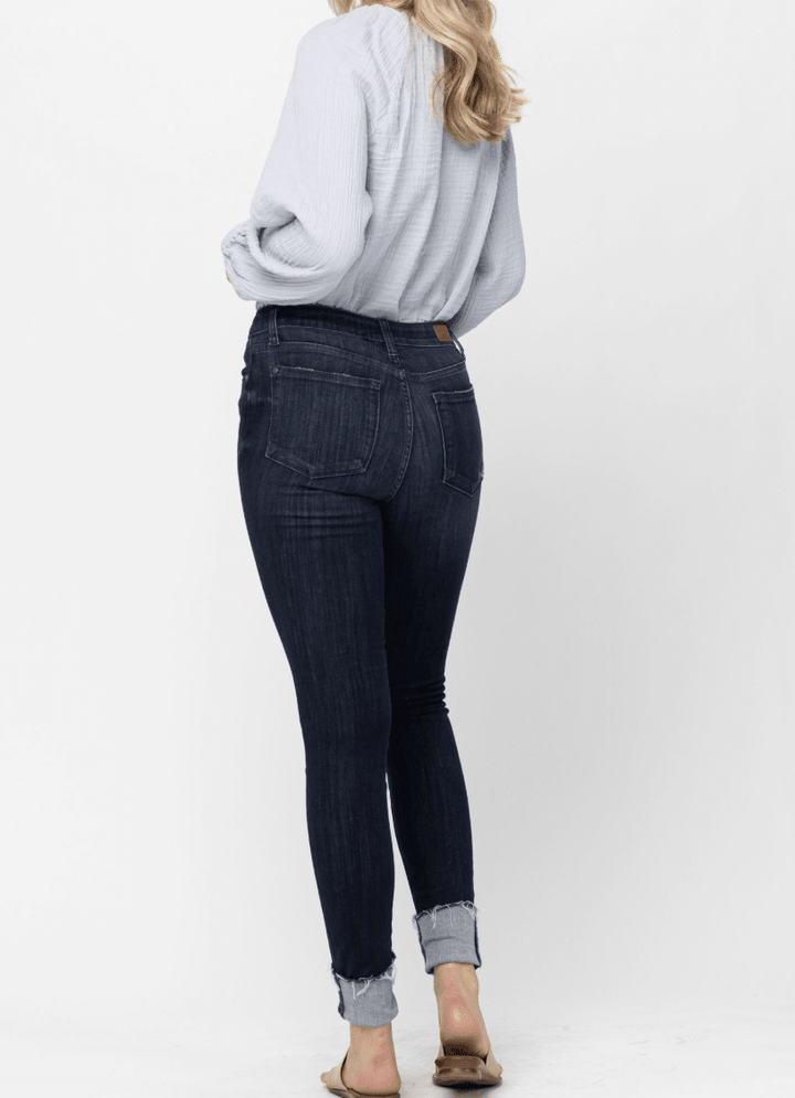 Judy Blue Mid-Rise Cuffed Long Inseam Skinny Jeans (NP) - Nikki &amp; Co. Boutique