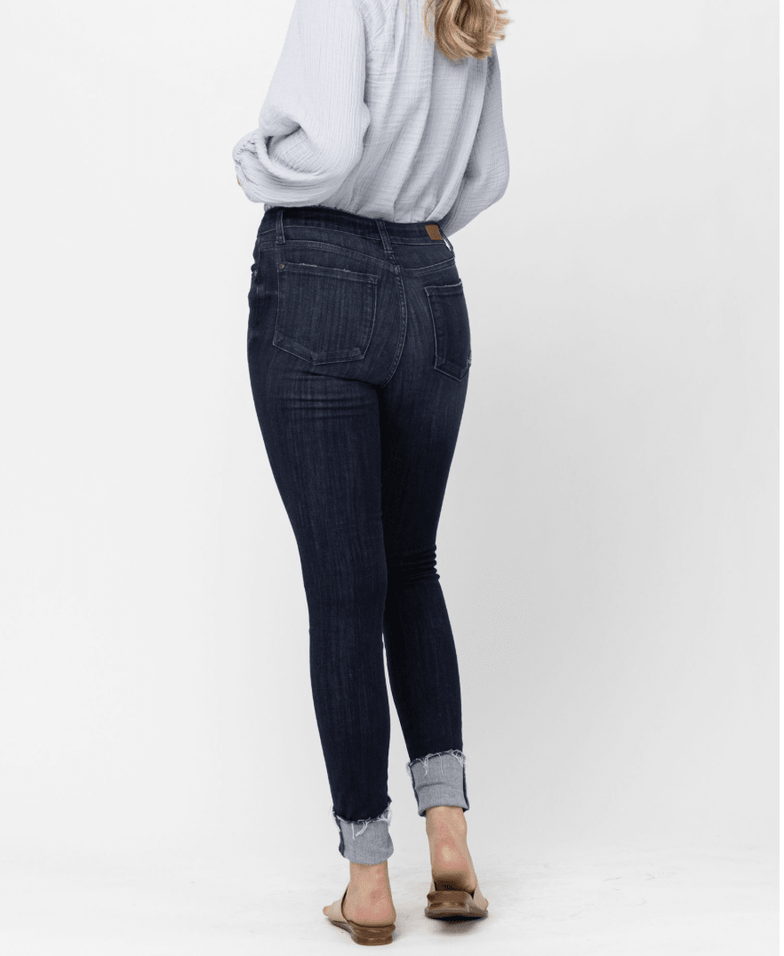 Judy Blue Mid-Rise Cuffed Long Inseam Skinny Jeans (NP) - Nikki &amp; Co. Boutique