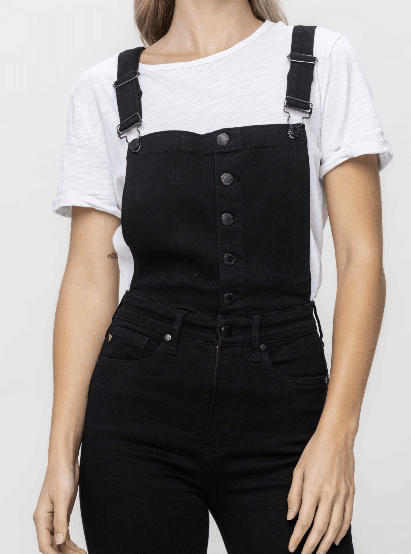 Judy Blue High-Waist Tummy Control Black Flare Overalls (NP) - Nikki &amp; Co. Boutique