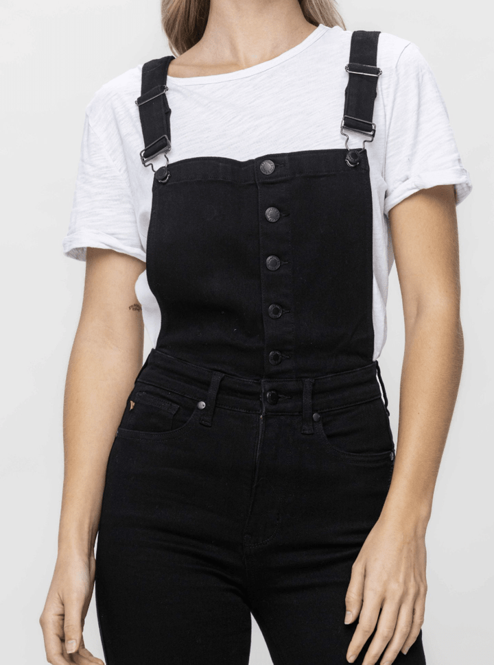 Judy Blue High-Waist Tummy Control Black Flare Overalls (NP) - Nikki &amp; Co. Boutique