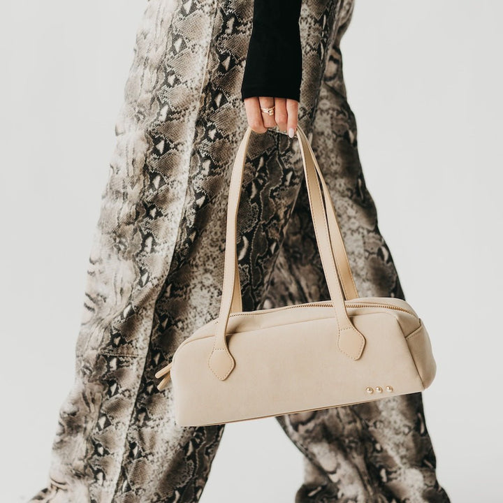 Pretty Simple (NP) - Suede Barrel Shoulder Bag | Nikki &amp; Co. Boutique