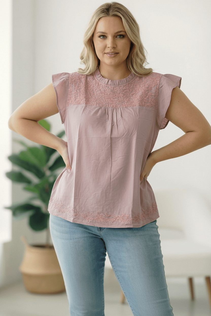 My Dusty Rose Darling Embroidered Blouse | Nikki &amp; Co. Boutique