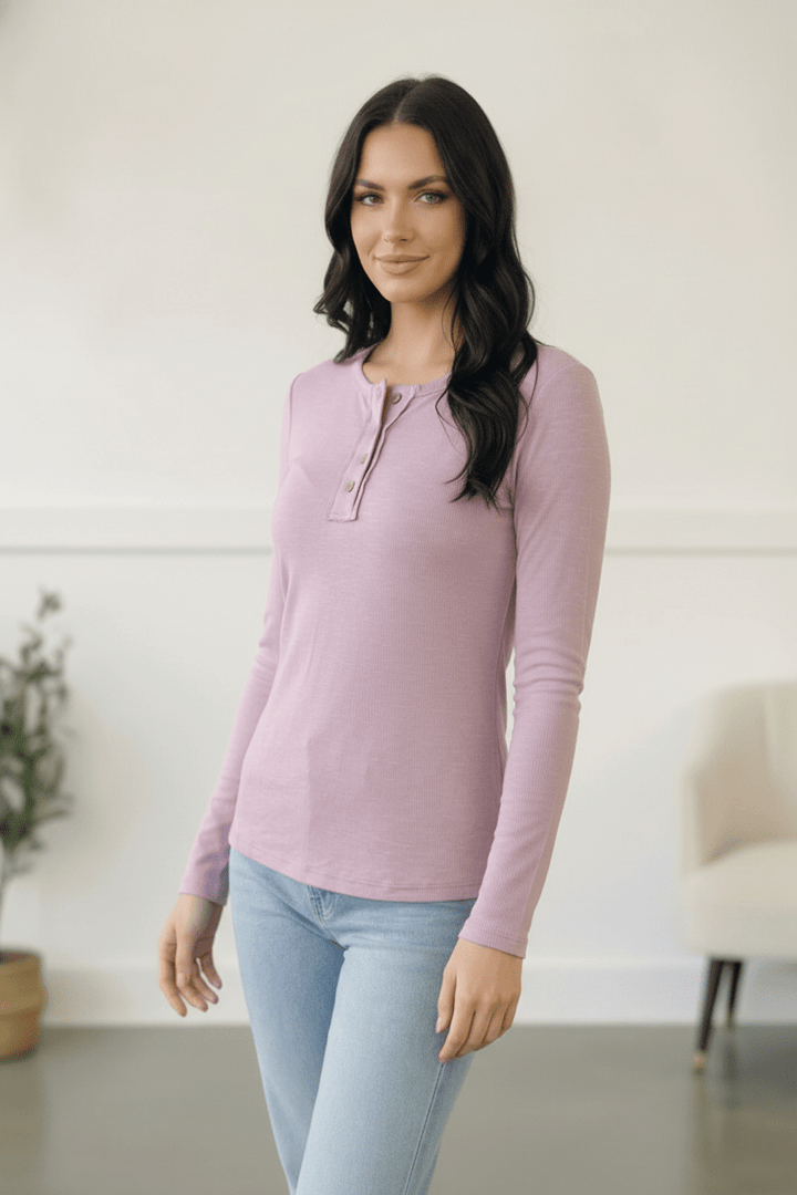 Grape Gum Drop Lounge Henley | Nikki &amp; Co. Boutique
