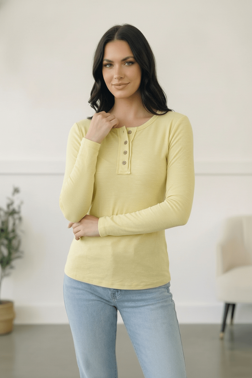 Lemon Gum Drop Lounge Henley | Nikki &amp; Co. Boutique