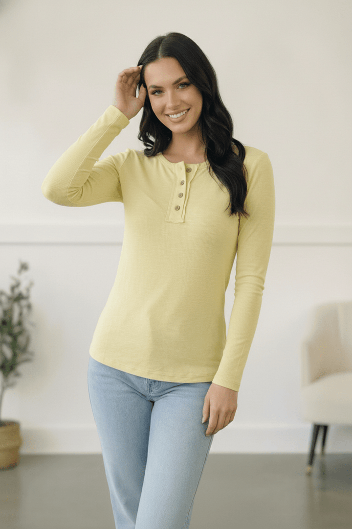 Lemon Gum Drop Lounge Henley | Nikki &amp; Co. Boutique