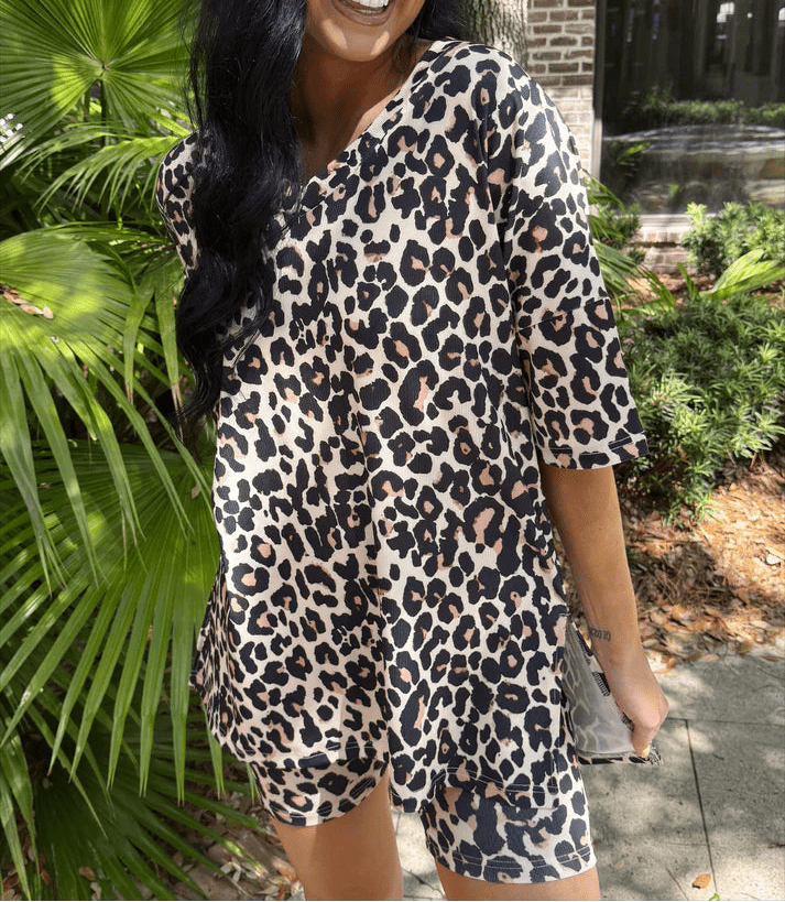 Leopard Biker Short Set (NP) - Nikki &amp; Co. Boutique