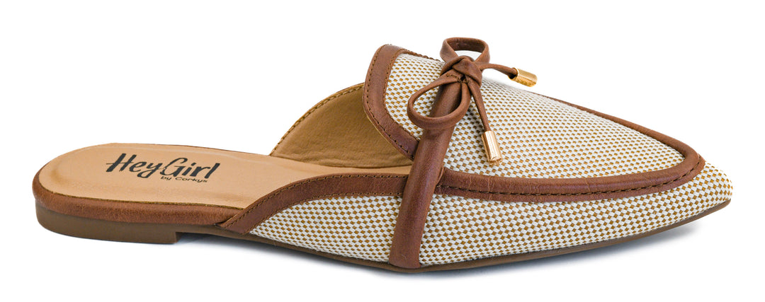Brown and beige sandal with &
