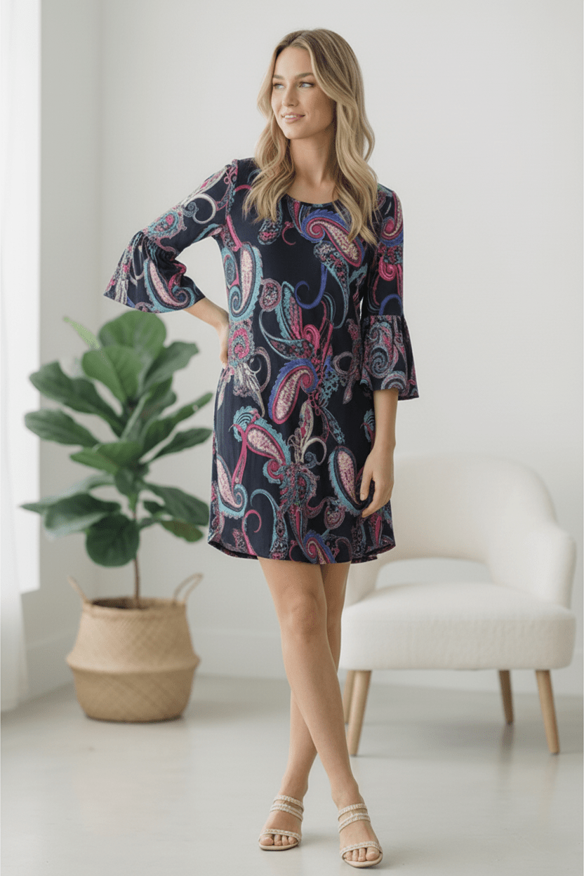 Electric Paisley Mini Dress | Nikki &amp; Co. Boutique