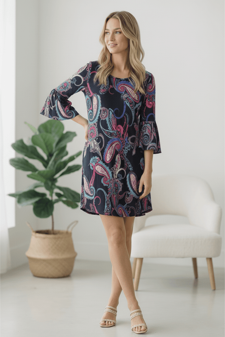 Electric Paisley Mini Dress | Nikki &amp; Co. Boutique