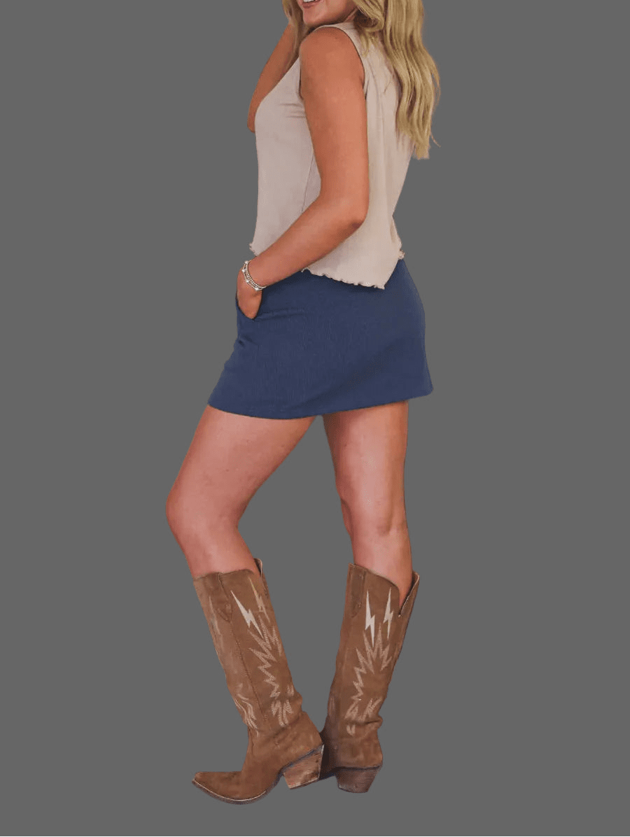 Well - Loved Ribbed Skort, 7 Colors (NP) - Nikki &amp; Co. Boutique