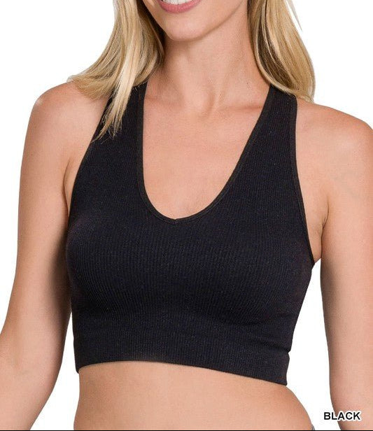 Zenana - (NP) - Ribbed Cropped Racerback Tank Top - Nikki and Co Boutique