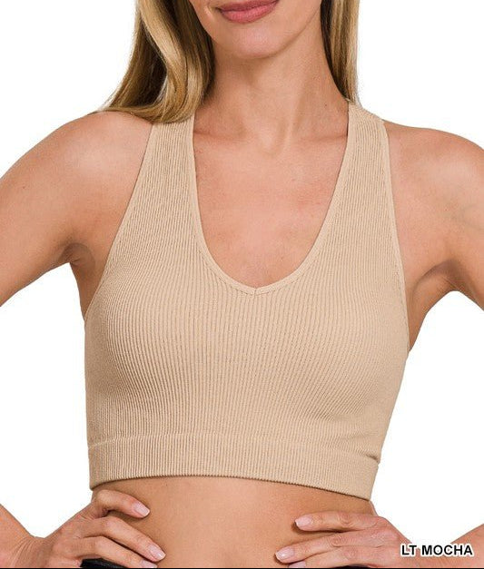Zenana - (NP) - Ribbed Cropped Racerback Tank Top | Nikki &amp; Co. Boutique
