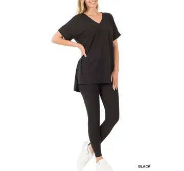 Zenana - (NP) - Short Sleeve Microfiber Set, 17 colors! - Nikki and Co Boutique