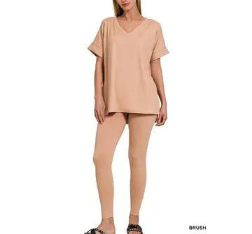 Zenana - (NP) - Short Sleeve Microfiber Set, 17 colors! - Nikki and Co Boutique