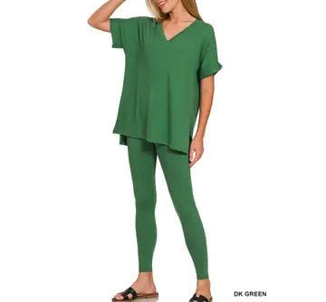 Zenana - (NP) - Short Sleeve Microfiber Set, 17 colors! - Nikki and Co Boutique