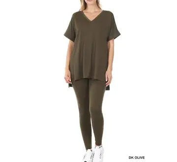 Zenana - (NP) - Short Sleeve Microfiber Set, 17 colors! - Nikki and Co Boutique