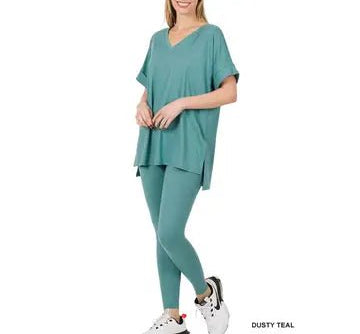 Zenana - (NP) - Short Sleeve Microfiber Set, 17 colors! - Nikki and Co Boutique