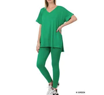 Zenana - (NP) - Short Sleeve Microfiber Set, 17 colors! - Nikki and Co Boutique