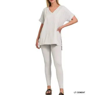 Zenana - (NP) - Short Sleeve Microfiber Set, 17 colors! - Nikki and Co Boutique