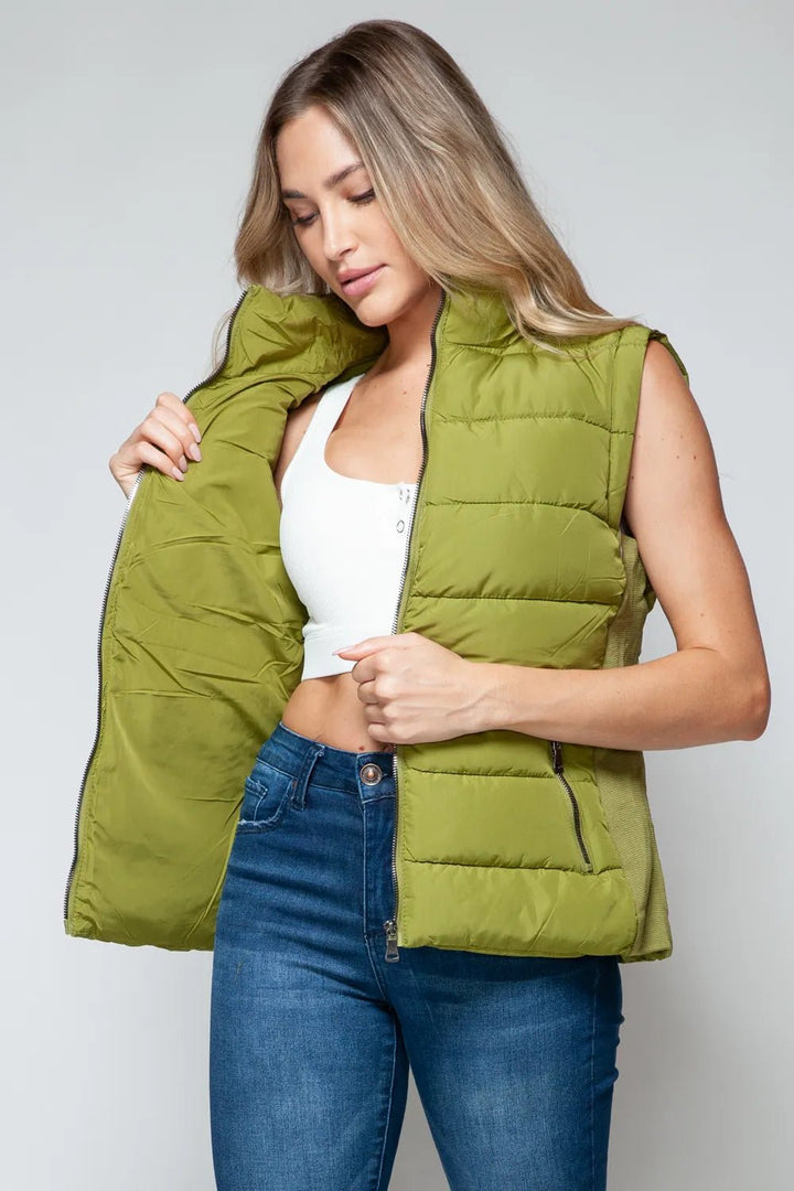 Snobbish Zip Up Turtleneck Vest with Pockets - Nikki &amp; Co. Boutique