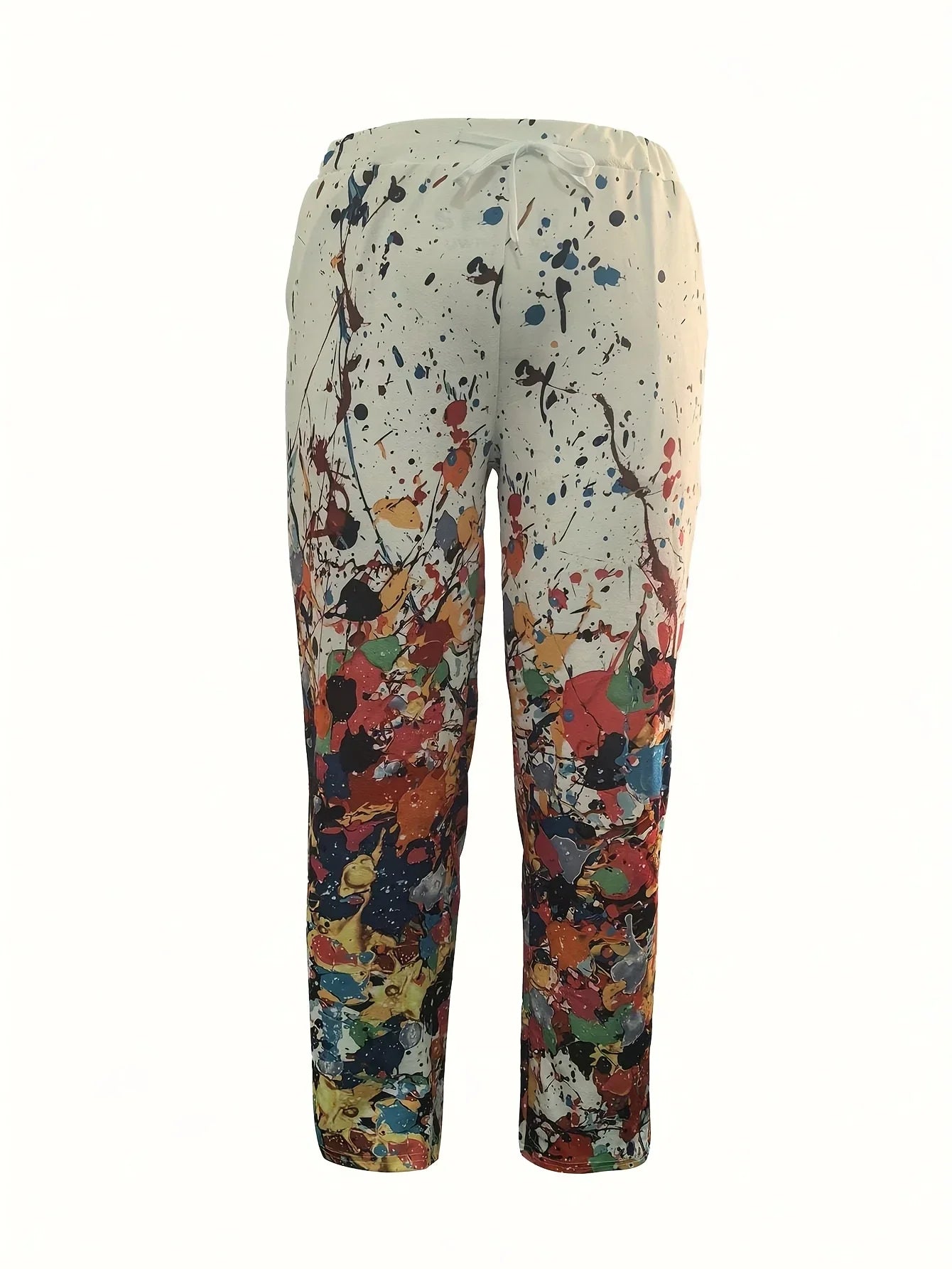 Plus size 1XL-5XL Women Fashion Print Bottom Sweat High Waist Sporty pants Pockets Gym Athletic Woman Clothing