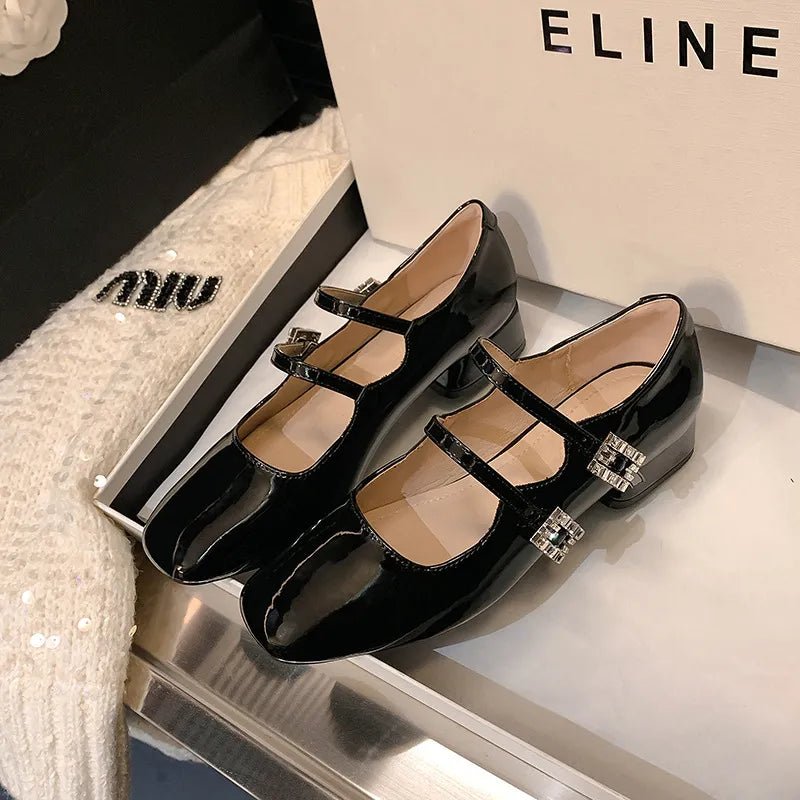 Block Heel Buckle Mary Jane Shoes - Nikki and Co Boutique