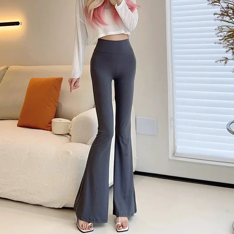 High Stretch Modal Pants Women Summer Spring Thin Trousers Sexi Slim Long Pants Chic Ins Y2K Streetwear Party Night Club Pants