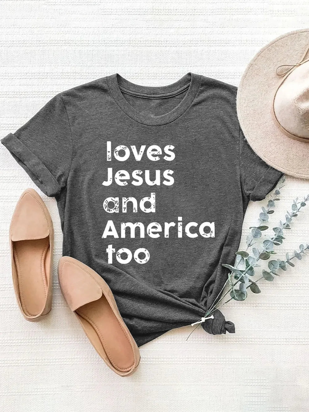 Letter Graphic Round Neck Shorts Sleeve T-Shirt - Nikki &amp; Co. Boutique