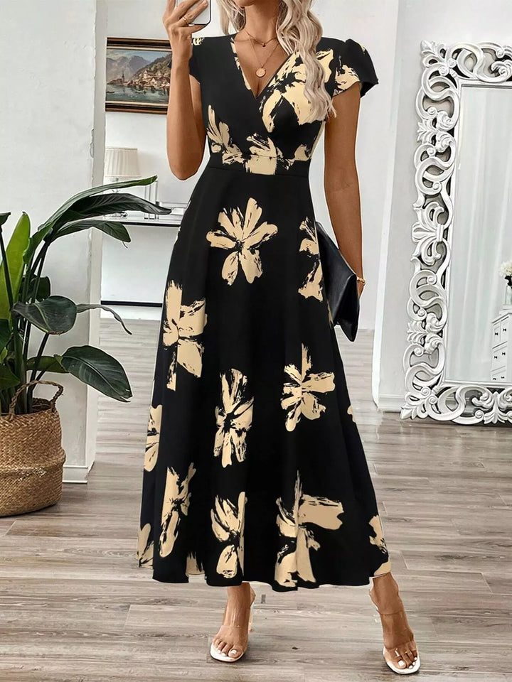 Surplice Cap Sleeve Midi Dress - Nikki &amp; Co. Boutique