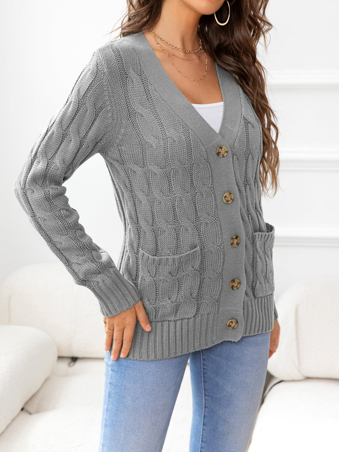 Button Down Cable-Knit Cardigan | Nikki &amp; Co. Boutique