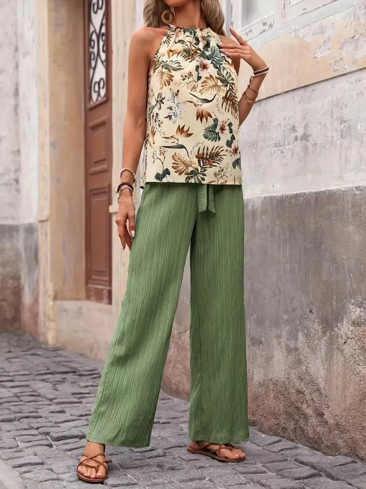 Printed Tank Tops and Wide Leg Pants Sets | Nikki &amp; Co. Boutique