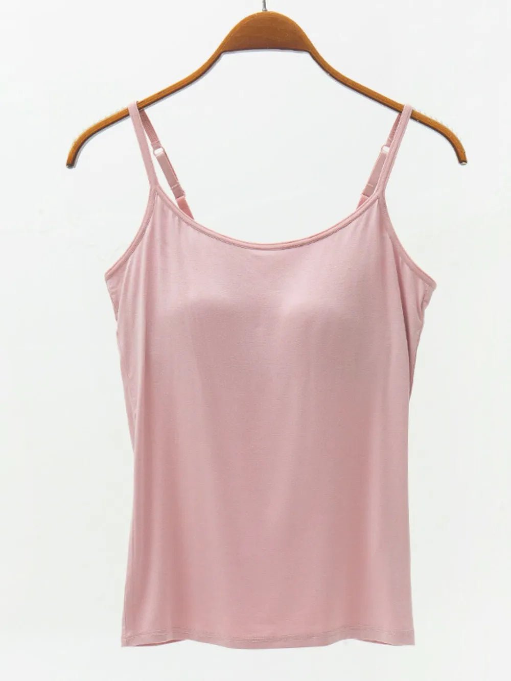 Full Size Adjustable Strap Modal Cami with Bra | Nikki &amp; Co. Boutique