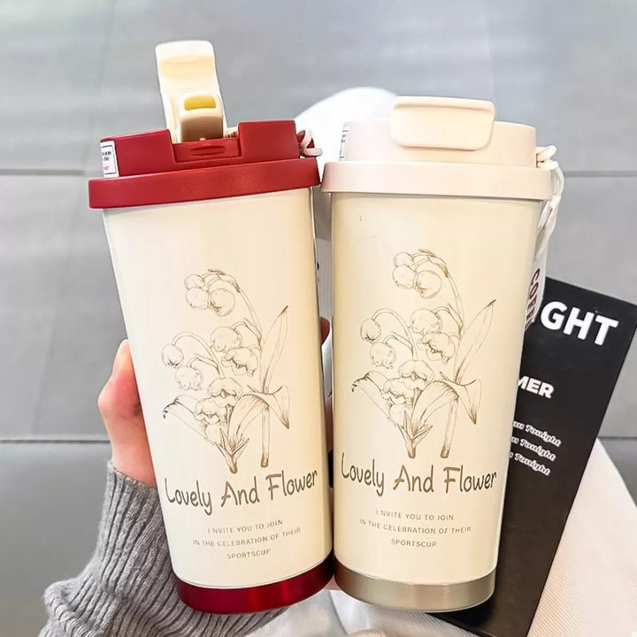 Lovely and Flower Aesthetic Tumbler with Straw | Nikki &amp; Co. Boutique