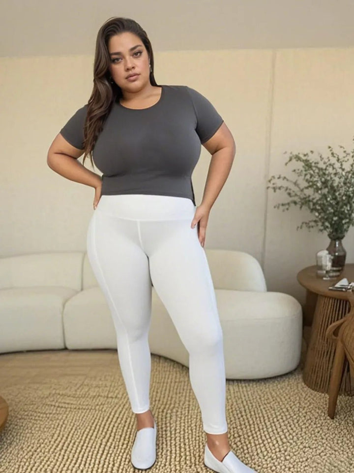 Wide Waistband Full-Length Sports Leggings with Pockets - Nikki &amp; Co. Boutique
